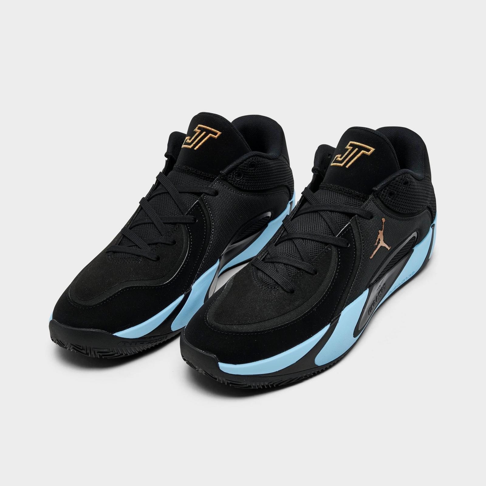 Men's Jordan Tatum 4 Basketball Shoes - Black/Ice Blue - view 2