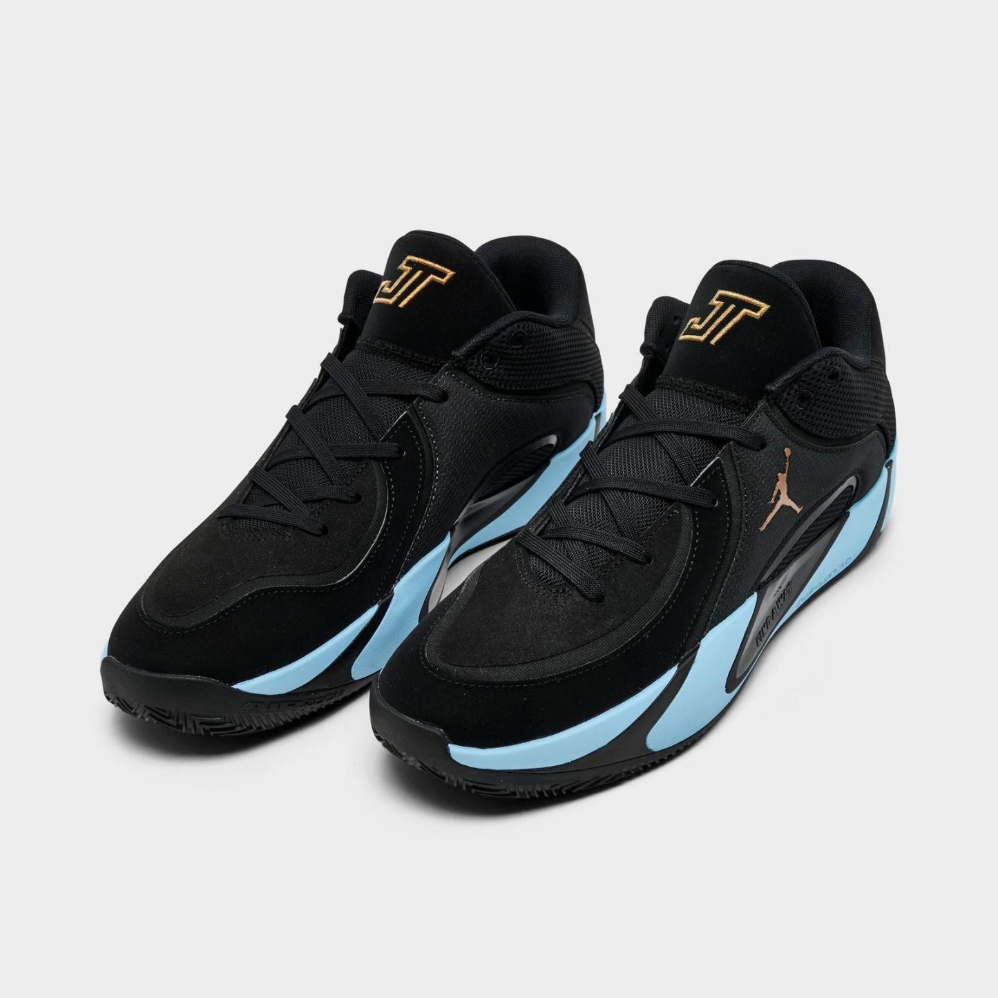 Men's Jordan Tatum 4 Basketball Shoes - Black/Ice Blue - view 2