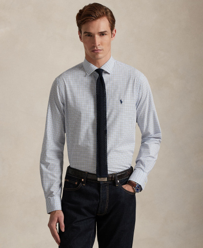 Polo Ralph Lauren Men's Slim-Fit Stretch Shirt - White Blue Multi