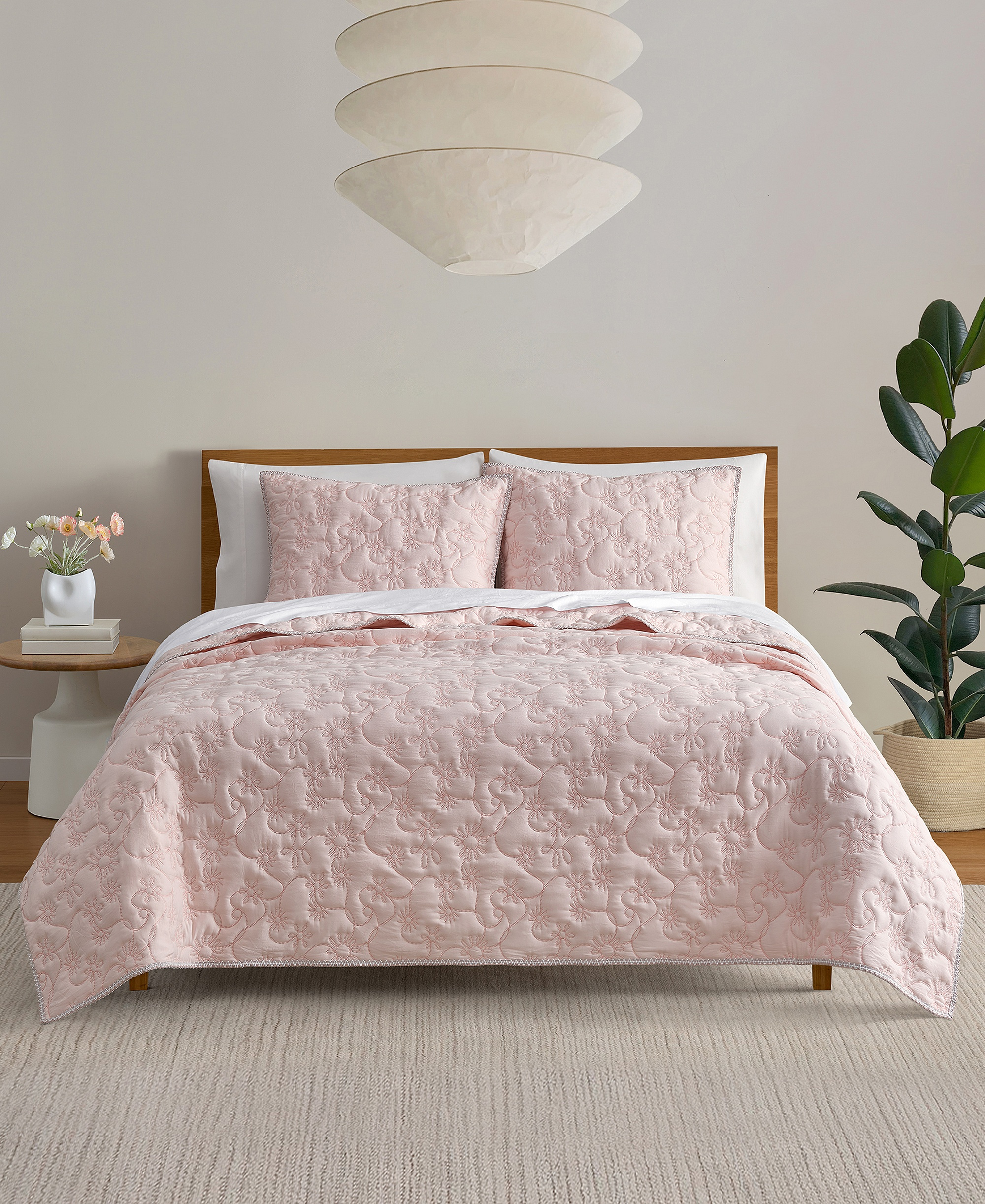 UGG® Botanic 2-Piece Quilt Set, Twin/Twin XL - Snow, Lilac