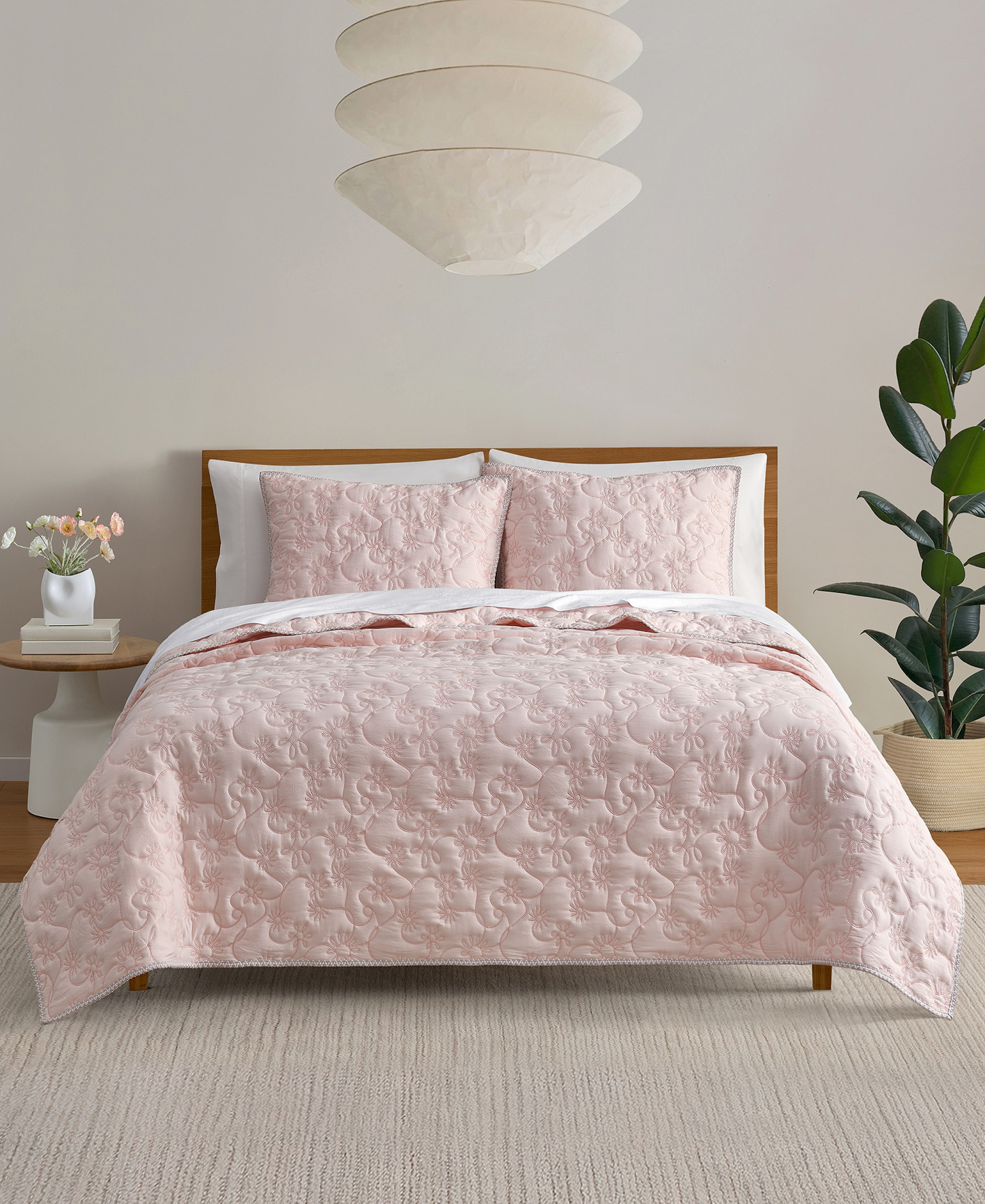 UGG® Botanic 2-Piece Quilt Set, Twin/Twin XL - Snow, Lilac