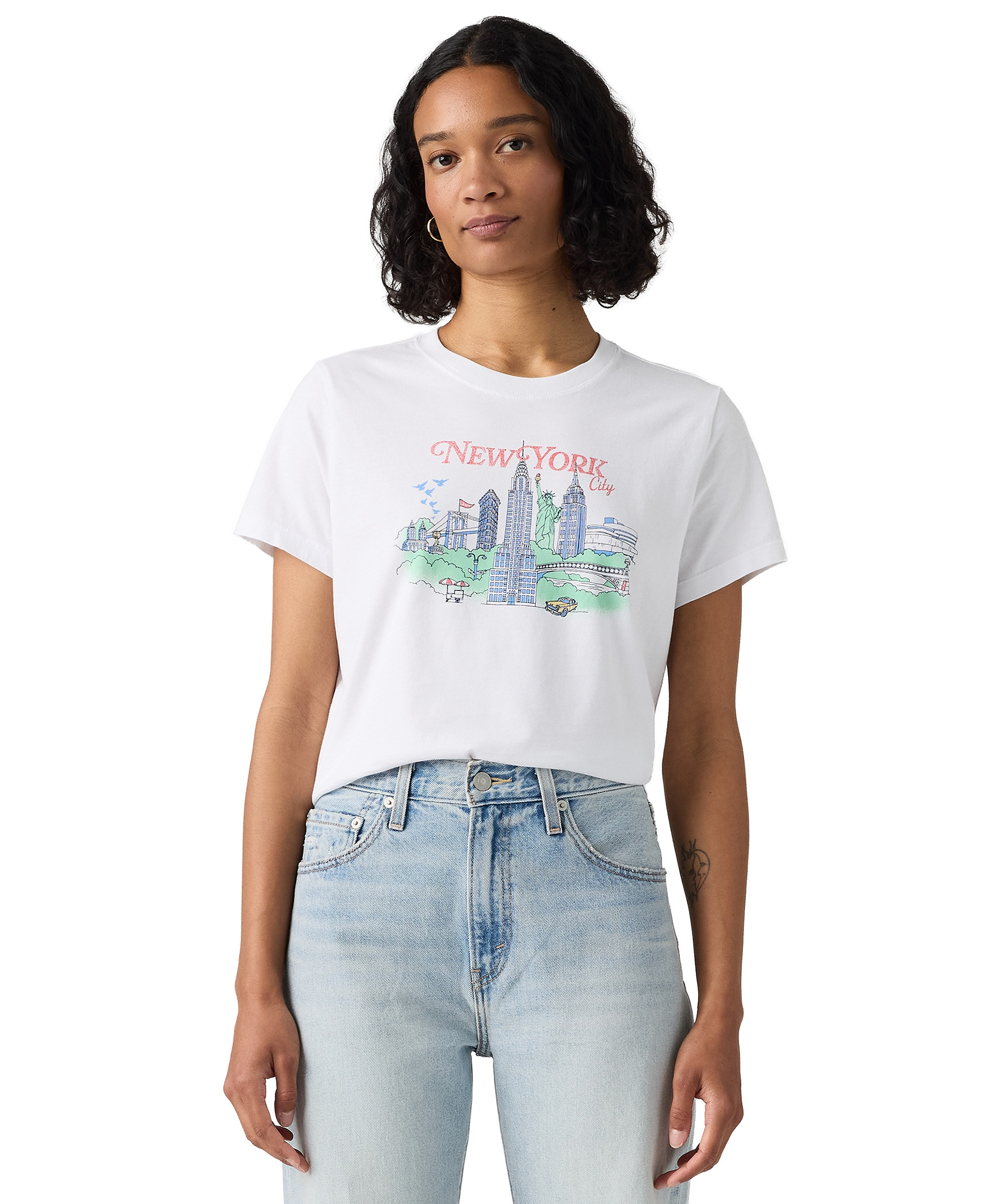 Levi's Premium Women's Graphic Favorite Print Short-Sleeve T-Shirt - Nyc Faded