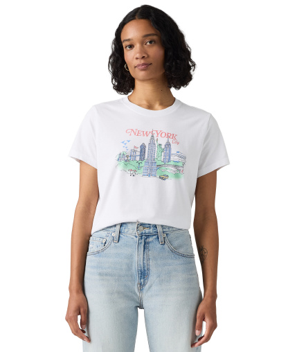 Levi's Premium Women's Graphic Favorite Print Short-Sleeve T-Shirt - Nyc Faded