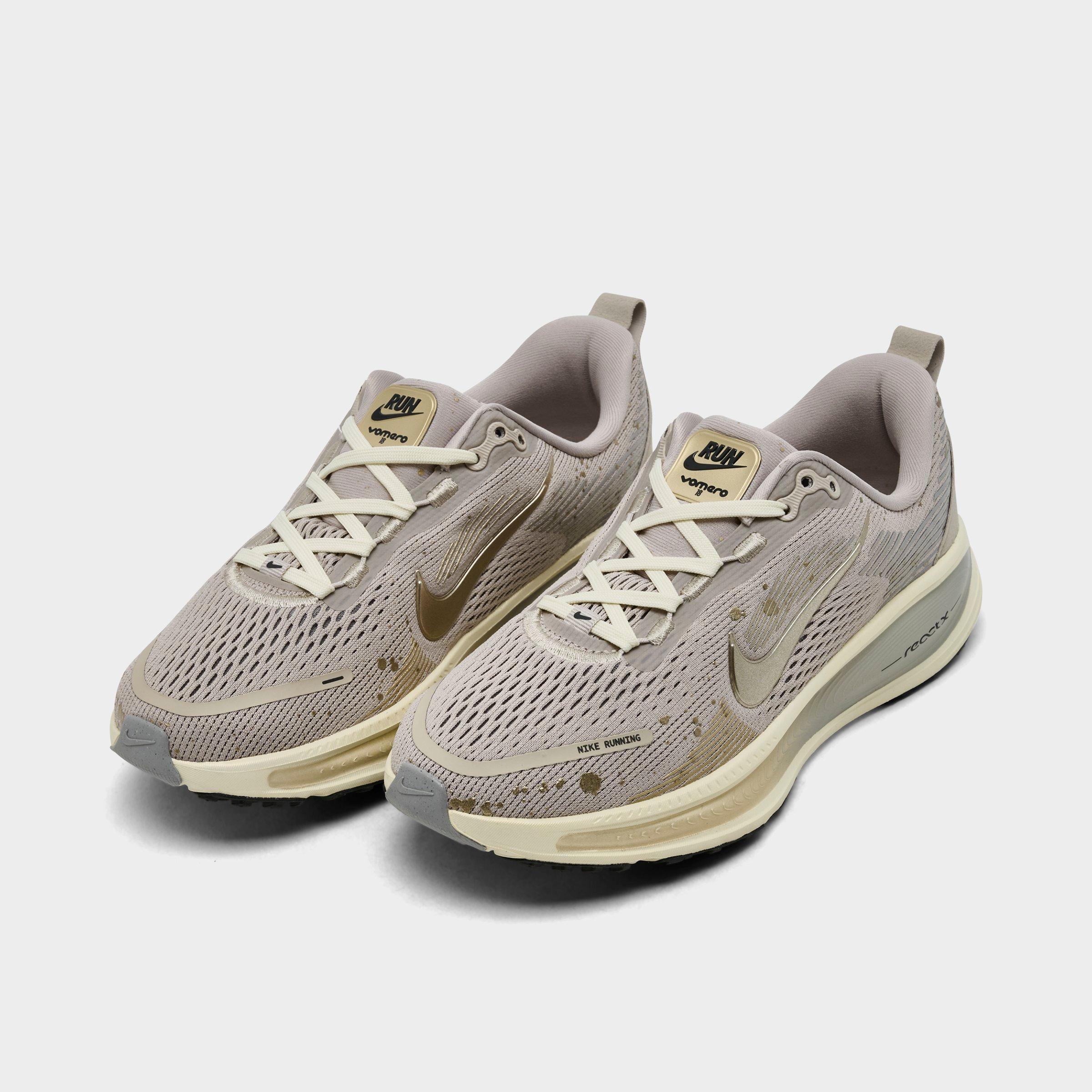 Big Kids' Nithtke Vomero 18 Running Shoes - Part 1 - Cream II/Coconut Milk/Light Smoke Grey/Metallic Gold Grain - Both shoes facing left
