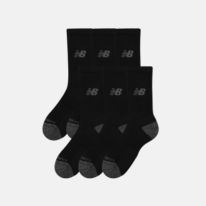 New Balance Active Crew Socks 6 Pack, LAS65201BK