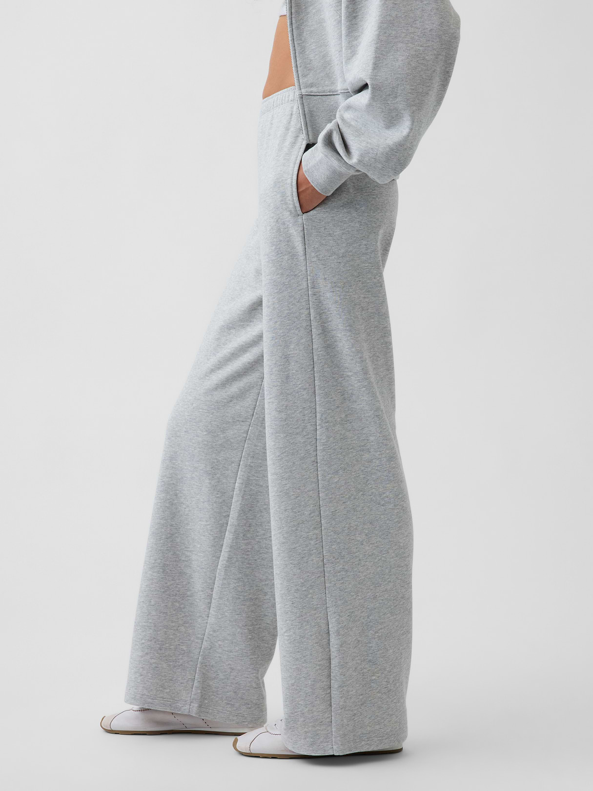 Mid Rise VintageSoft Terry Loose Sweatpants - Heather grey