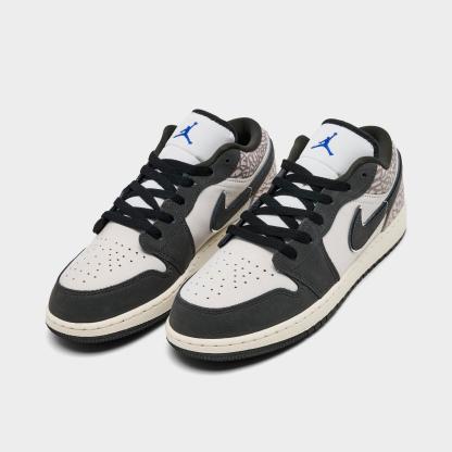 Big Kids' Air Jordan Retro 1 Low OG SE Casual Shoes - Sail/Infrared/Deep Pewter - view 2
