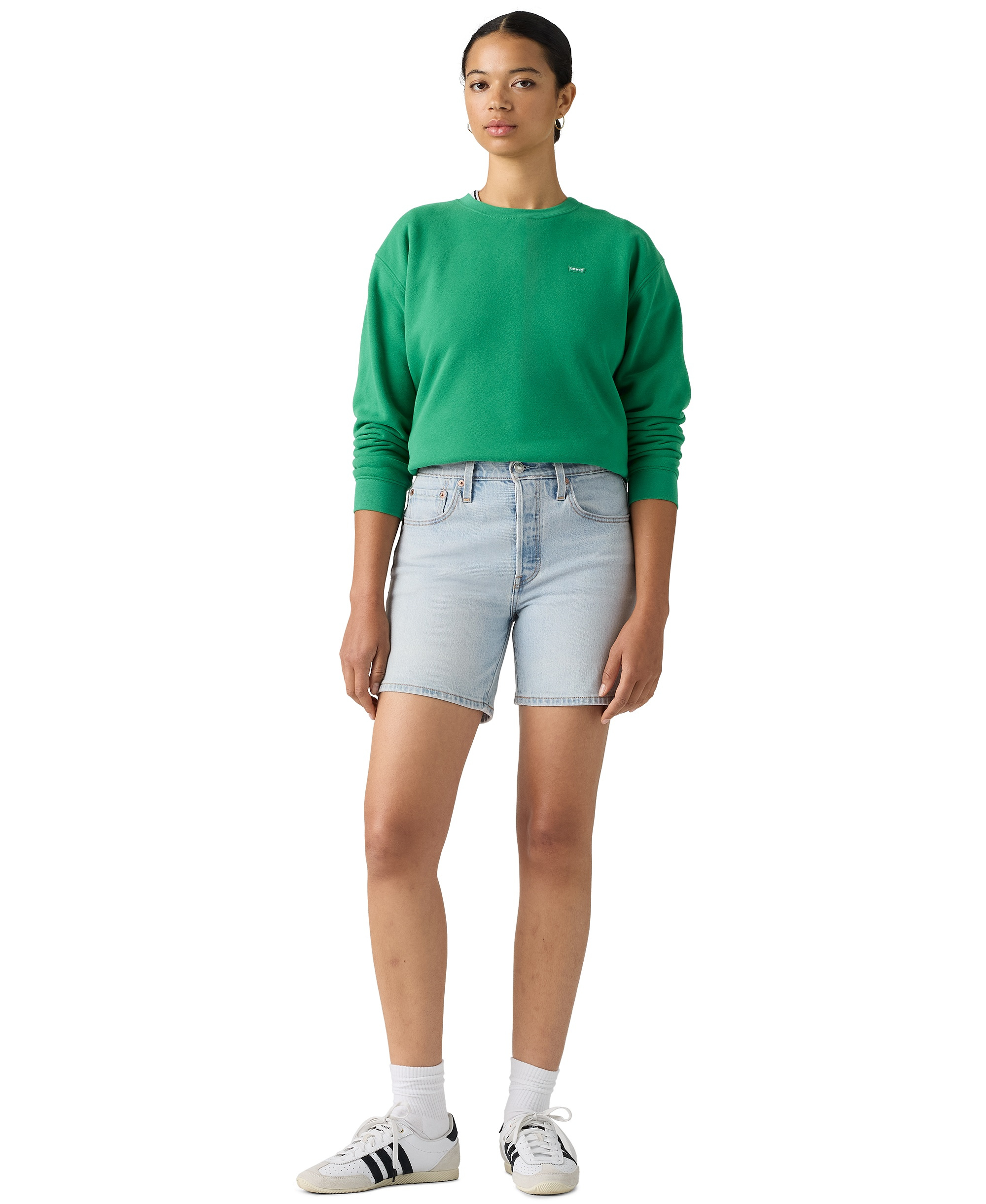 Levi's Women's 501® Mid-Thigh High-Rise Straight-Fit Denim Shorts - Chameleon Copy