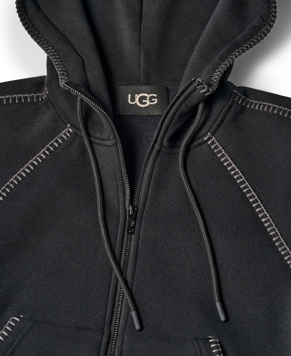 UGG Women's Classic Long-Sleeve Full-Zip Hoodie - Black
