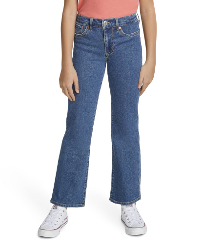 Levi's Girls' 7-16 Vintage-Like Mid-Rise Wide Leg Jeans - Dark Blue