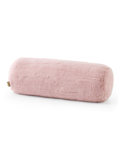 UGG® Valor Carved Faux-Fur Bolster Decorative Pillow, 8" x 26" - Lotus Blossom