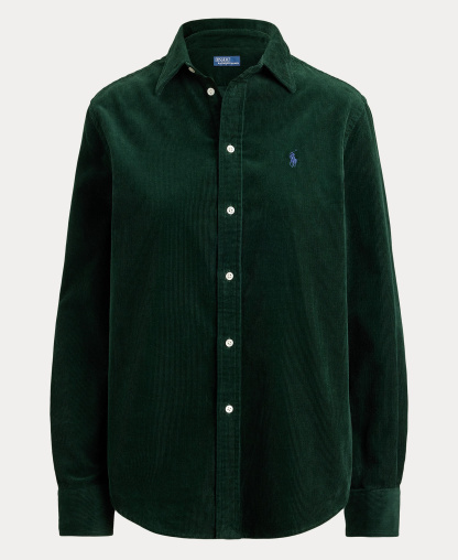 Polo Ralph Lauren Women's Classic-Fit Cotton Corduroy Shirt - Dark Green