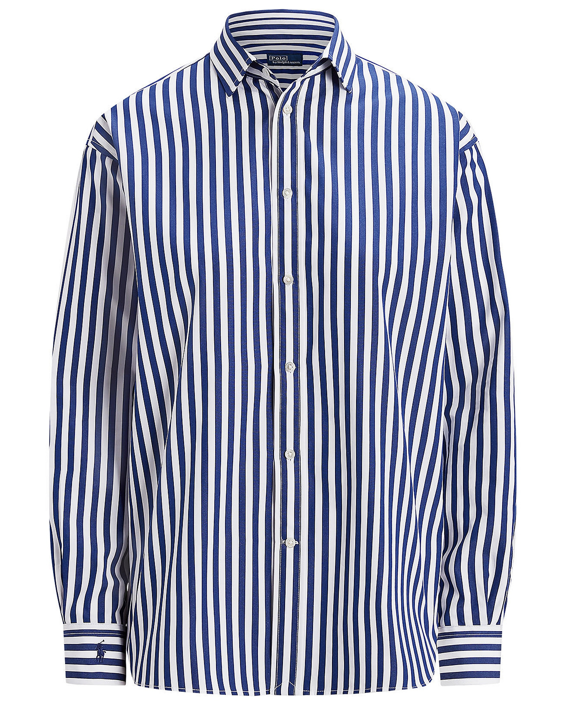 Polo Ralph Lauren Women's Relaxed-Fit Striped Cotton Shirt - Fall Royal/White
