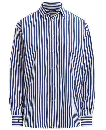 Polo Ralph Lauren Women's Relaxed-Fit Striped Cotton Shirt - Fall Royal/White