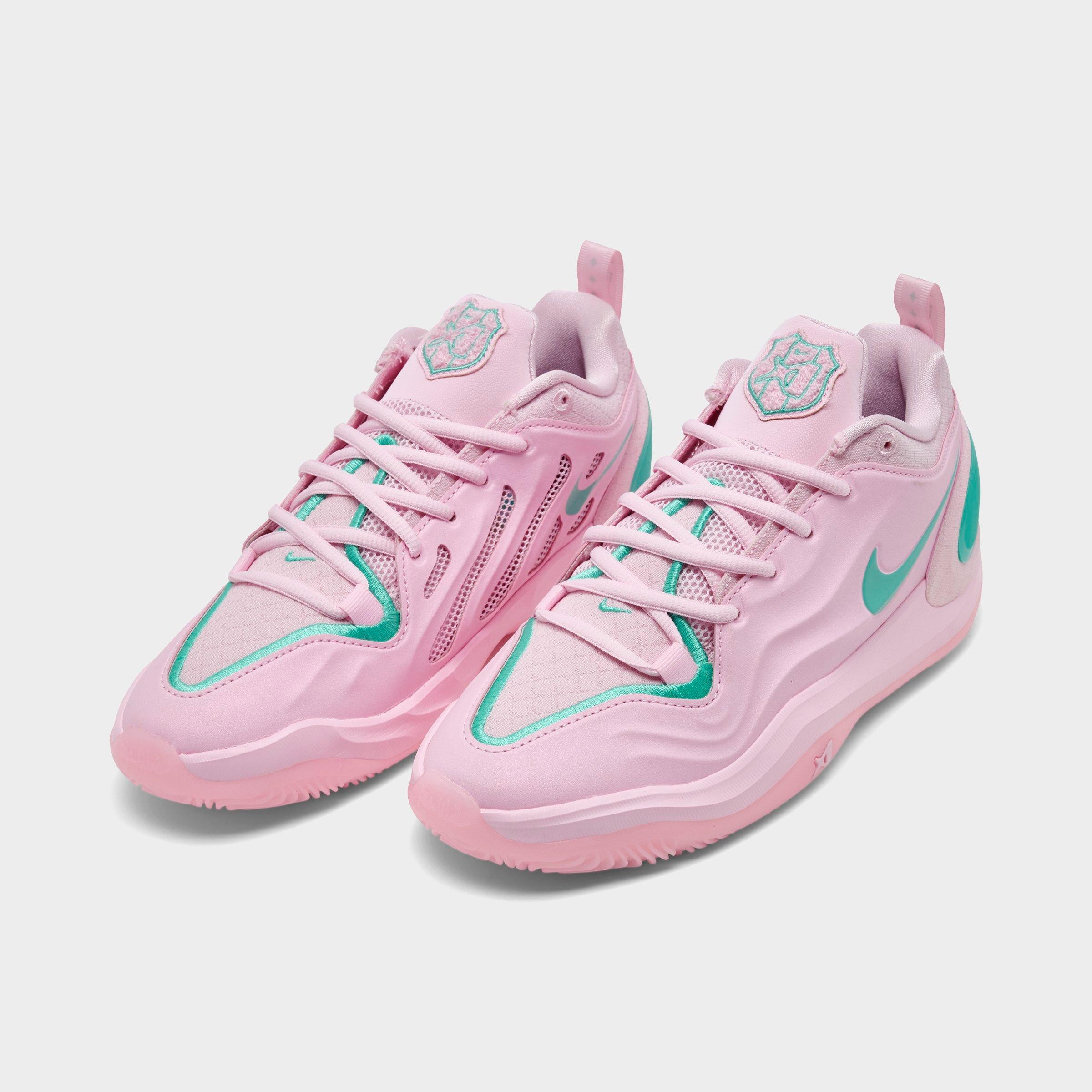 Girls' Big Kids' Nithtke A'Two A'ja Wilson Basketball Shoes - Pink Foam/Light Menta - Both shoes facing left