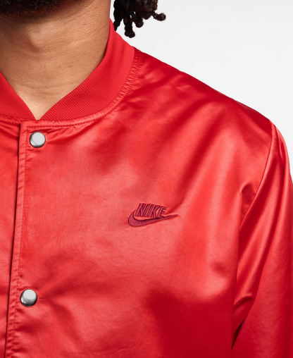 Nike Men's Sportswear Club Snap-Front Varsity Jacket - University red/Team crimson
