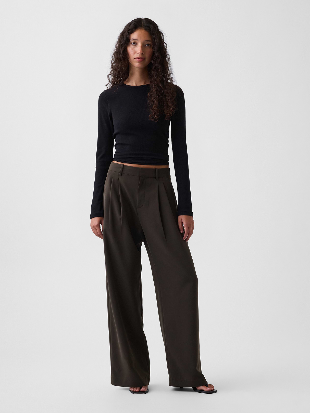 365 High Rise Pleated Trousers - Deep woods green