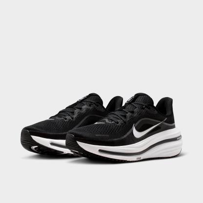 Men's Nithtke Air Winflo 12 Road Running Shoes - Black/Dark Smoke Grey/White - Both shoes facing left