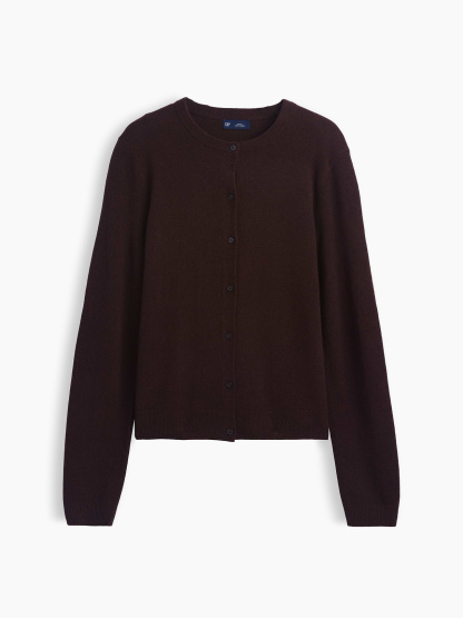 CashSoft Crop Cardigan - Terra brown heather