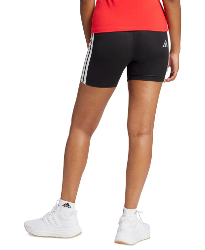 adidas Women's Essentials 3-Stripe High-Rise Bike Shorts - Black/white