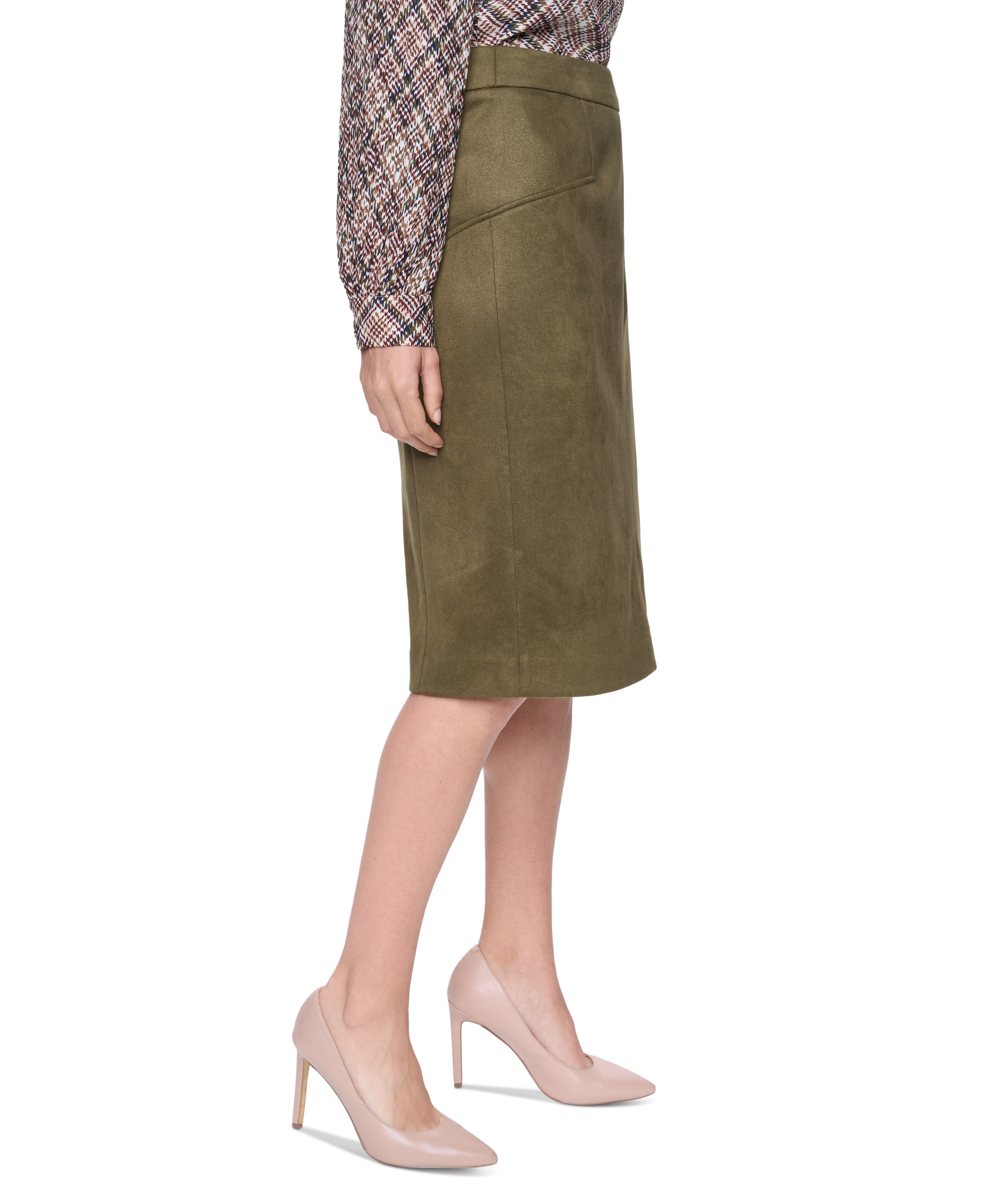 Tommy Hilfiger Women's Fx Suede High-Waisted Pencil Skirt - Dark Olive