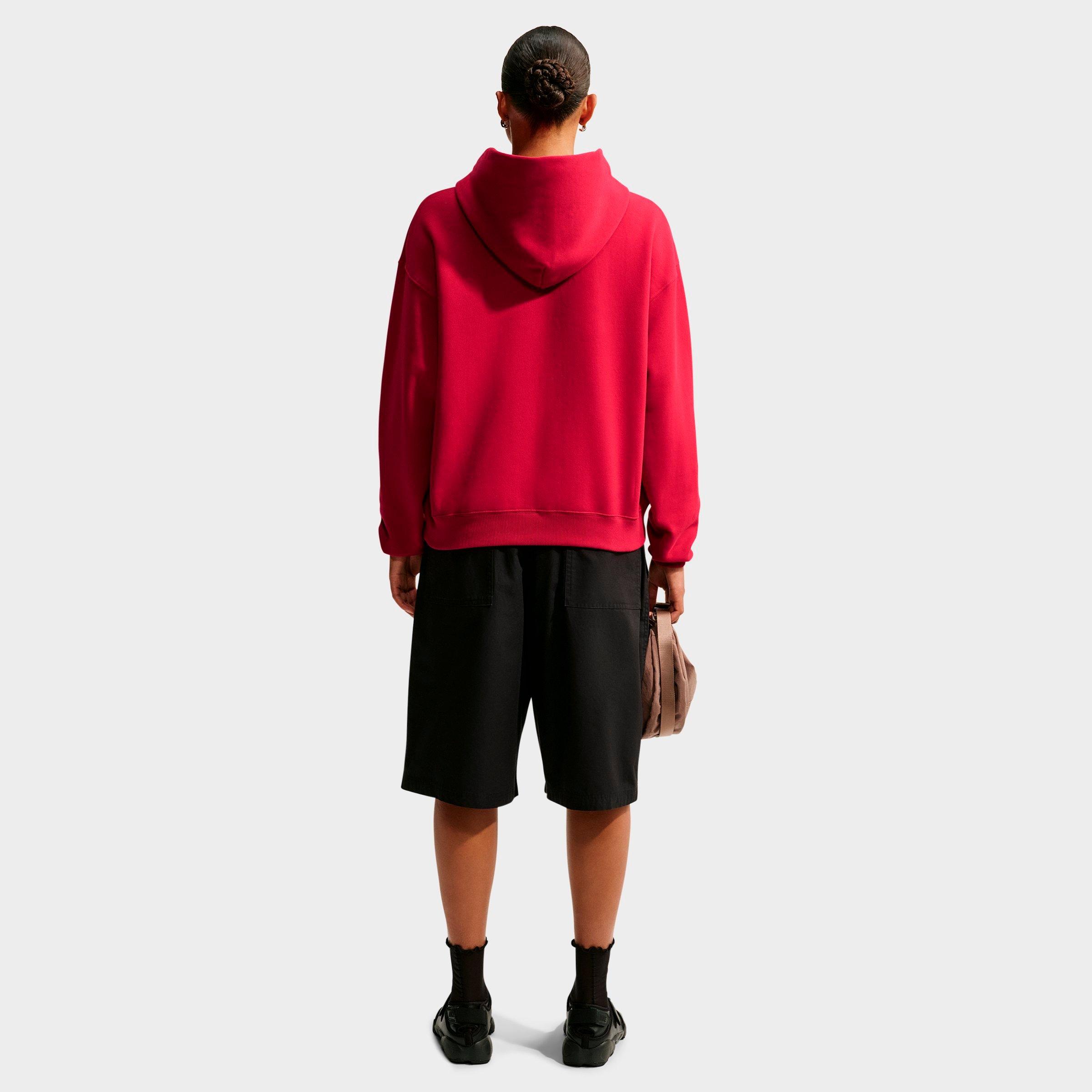 Women's Nithtke Studio Fleece Medium-Weight Camo Oversized Pullover Hoodie - Tough Red/Sail