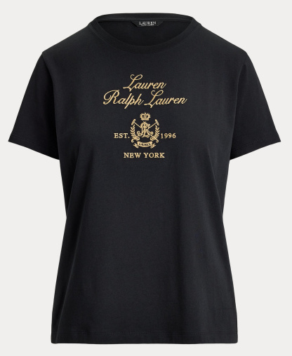 Lauren Ralph Lauren Women's Crewneck Short-Sleeve T-Shirt - Black