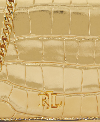 Lauren Ralph Lauren Adair II Small Croc-Embossed Crossbody Bag - Modern Gold