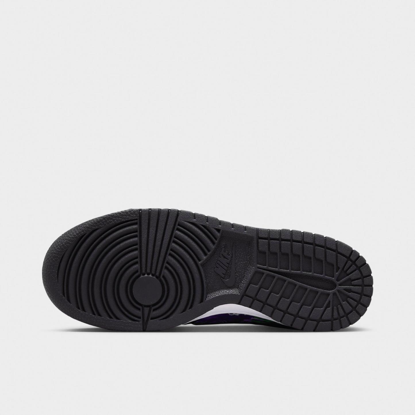 Big Kids' Nithtke Dunk Low Casual Shoes - Part 2 - Multi-Color/Vivid Purple/Metallic Silver/Black - Bottom view