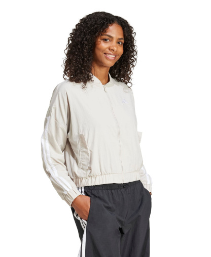 adidas Women's Essentials 3-Stripes Lifestyle Bomber Jacket - Wonder Alumina