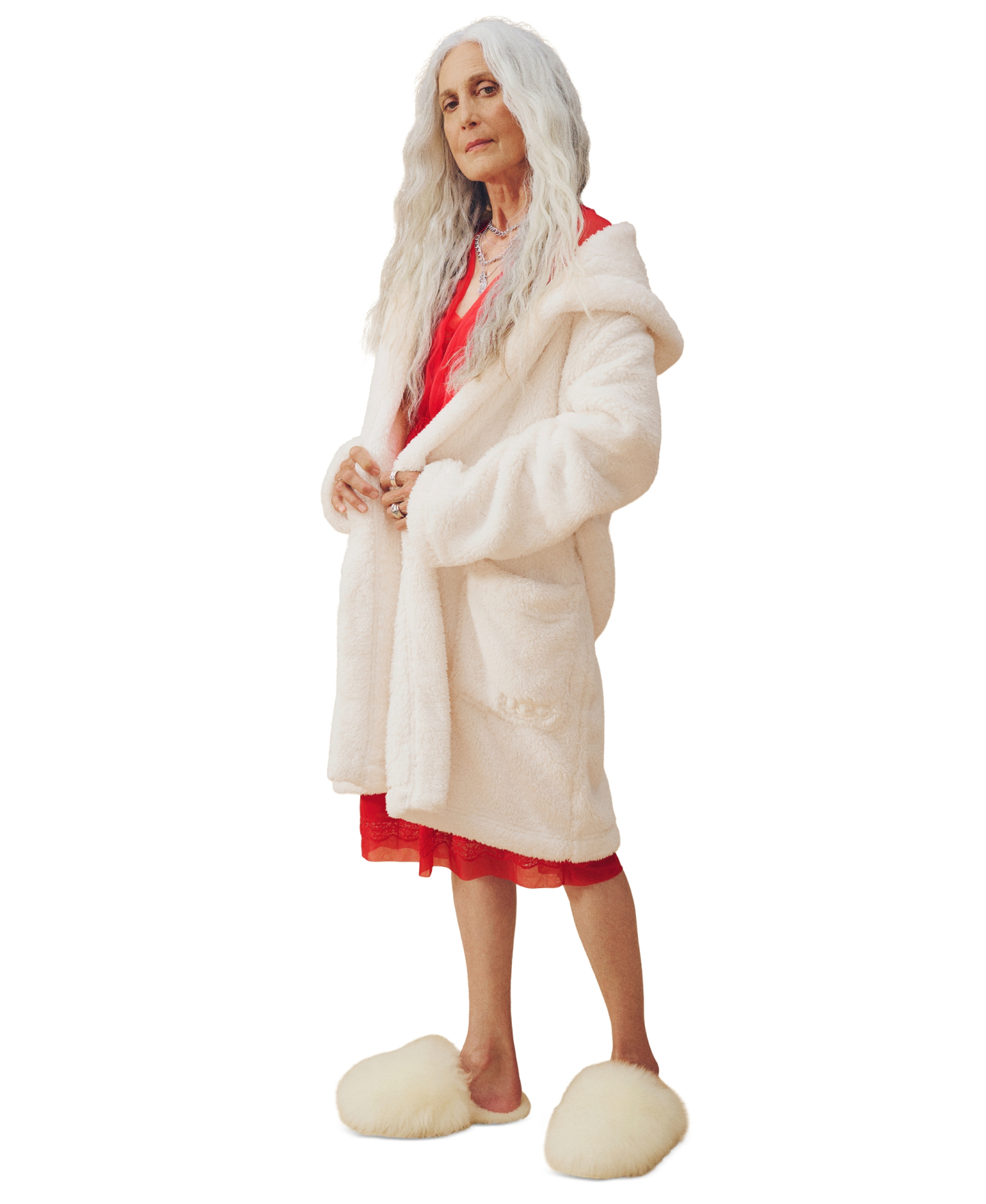 UGG® Women's Aarti Belted Fleece Robe - White