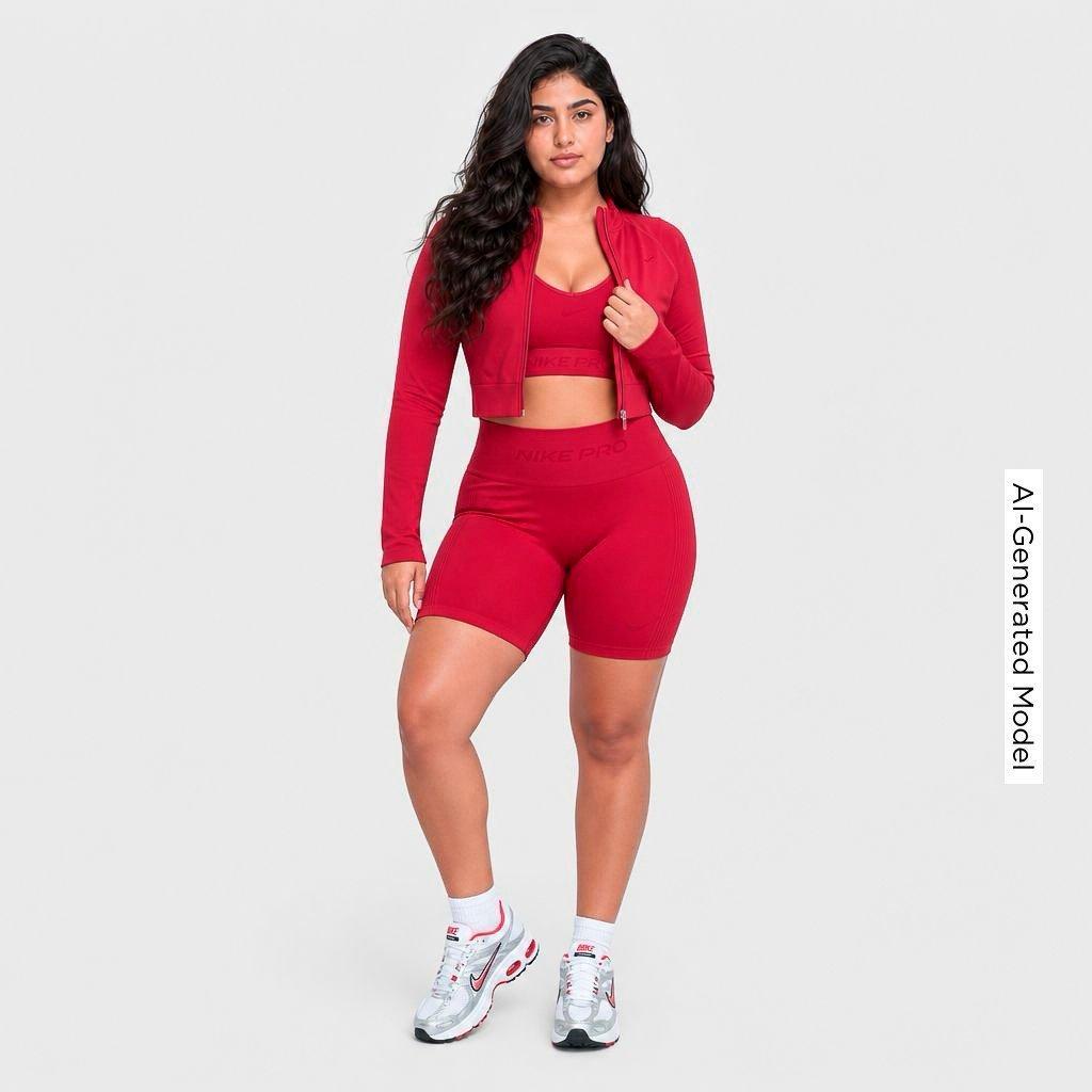Women's Nithtke Pro Seamless Cropped Full-Zip Training Top - Tough Red