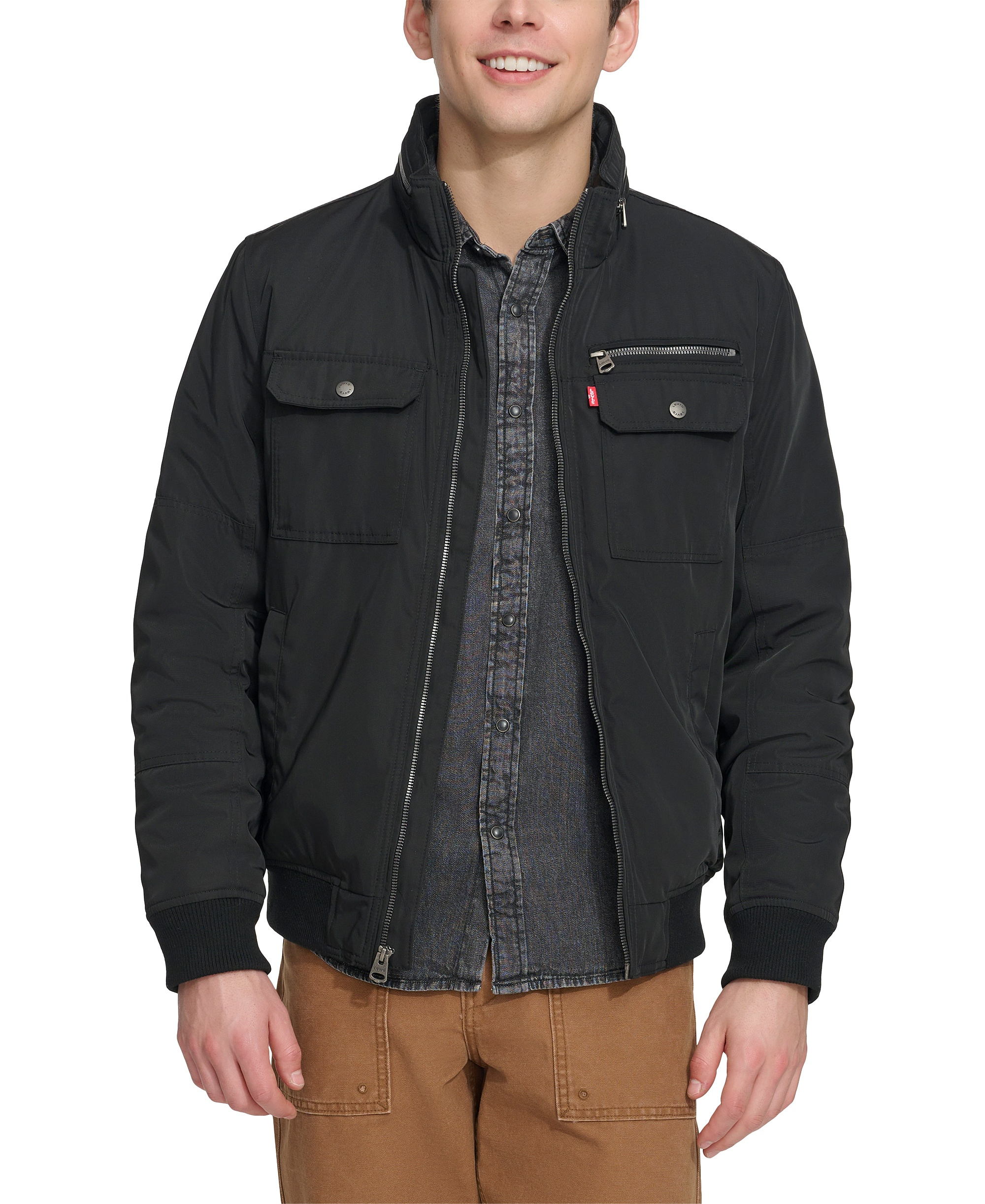 Levi's Men's Twill Stand-Collar Jacket - Black