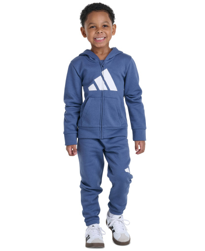 adidas Boys' 2T-7 Long-Sleeve Full-Zip Jacket and Pants, 2-Piece Set - Preloved Ink Blue