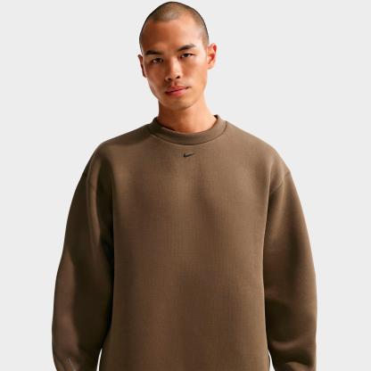 Men's Nithtke Tech Fleece Loose Fit Crewneck Sweatshirt - Dark Hazel/Black