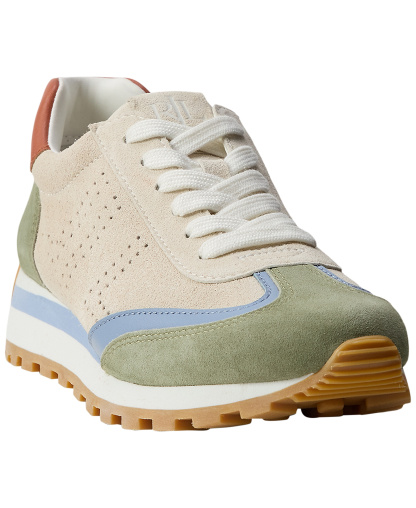 Lauren Ralph Lauren Women's Dani Perforated Round Toe Sneakers - Expresso Sand/Sage Green/Dusty Blue/Red Terracotta