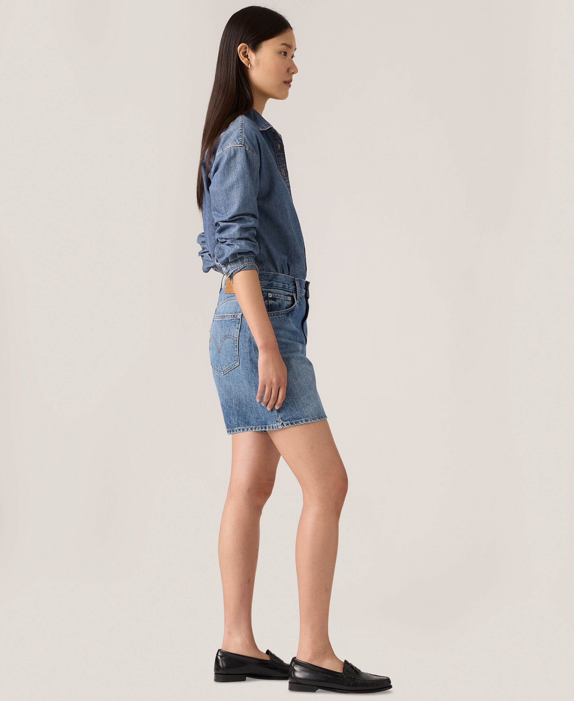 Levi's Premium Women's High-Rise Baggy Denim Shorts - Worn Memor