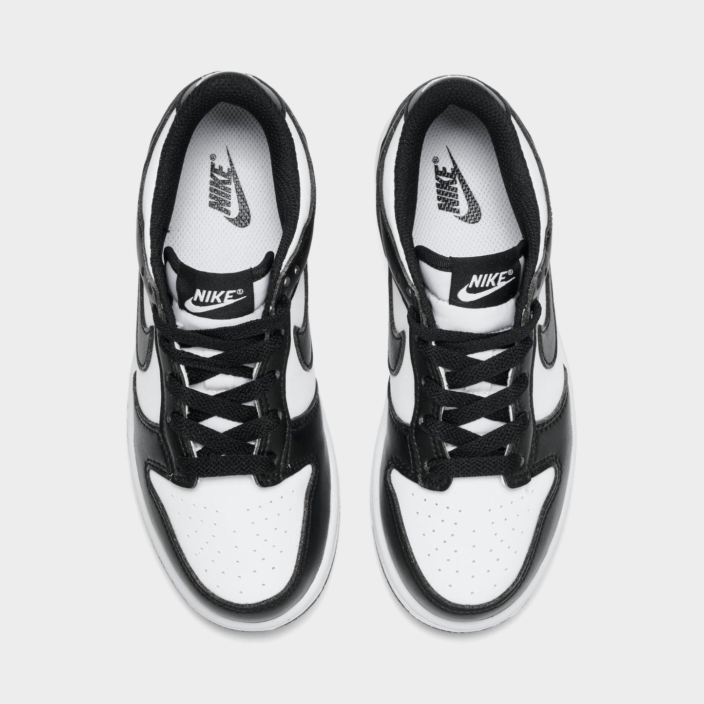 Little Kids' Nithtke Dunk Low Casual Shoes - Part 1 - White/Black/White - Top view