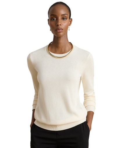 Lauren Ralph Lauren Women's Long-Sleeve Crewneck Sweater - Mascarpone Cream