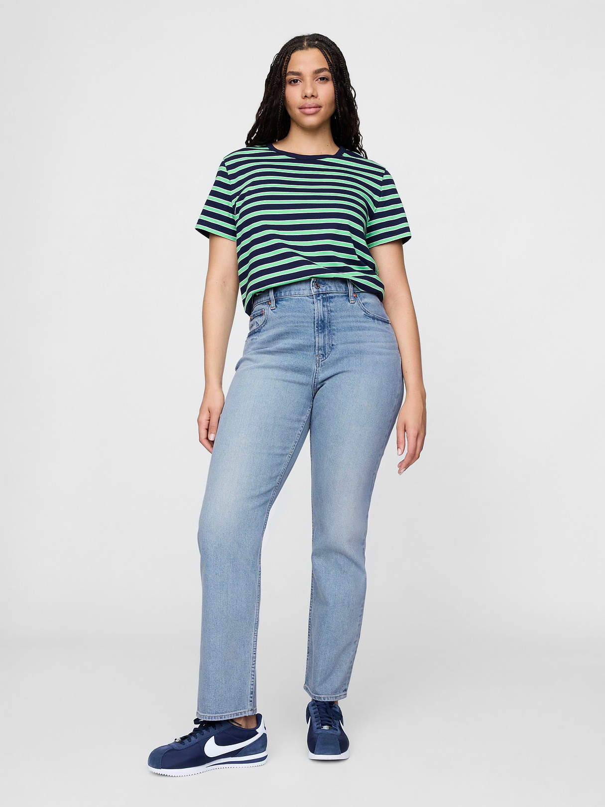 High Rise '90s Slim Straight Jeans - Light indigo wash