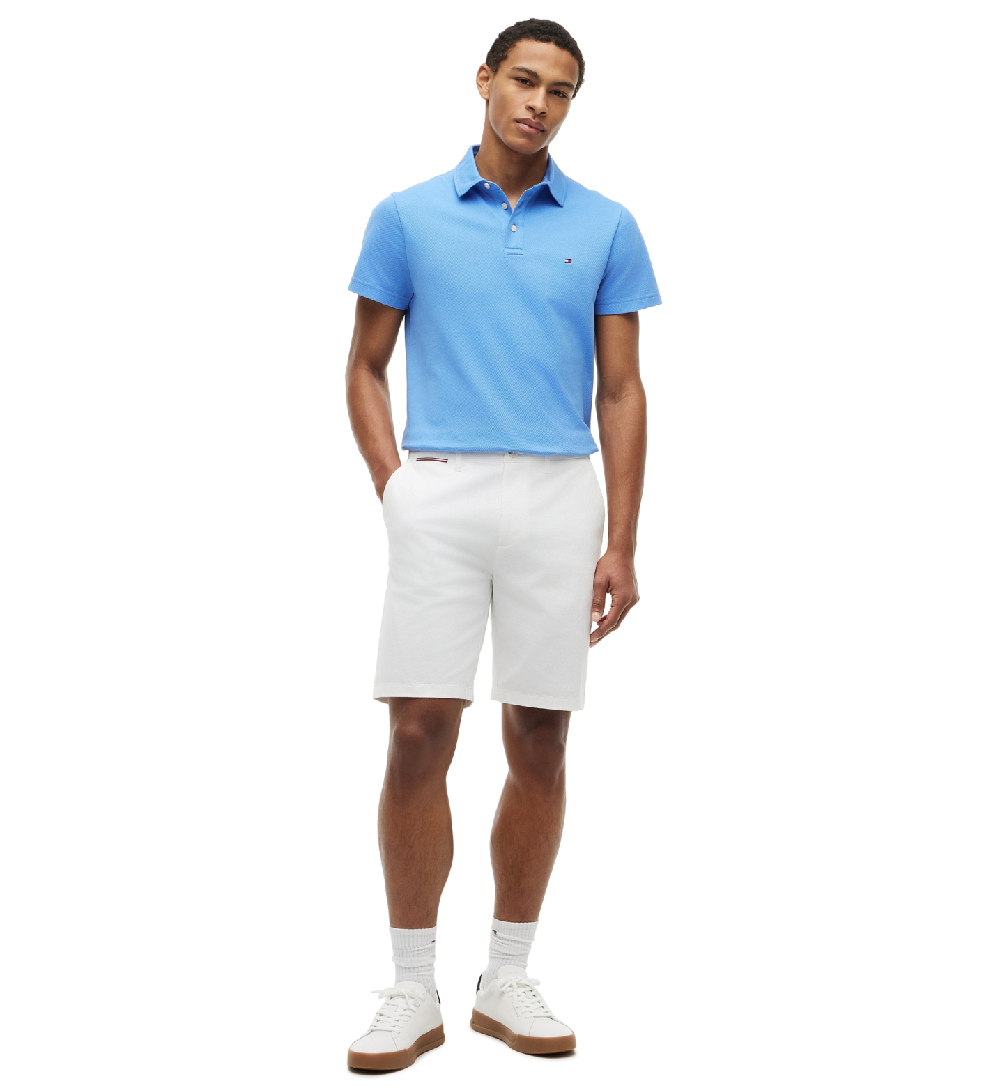Tommy Hilfiger Men's Classic-Fit Texture Polo Shirt - Blue Spell