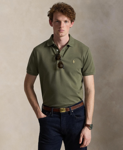 Polo Ralph Lauren Men's Classic-Fit Stretch Mesh Polo Shirt - Cruise Olive