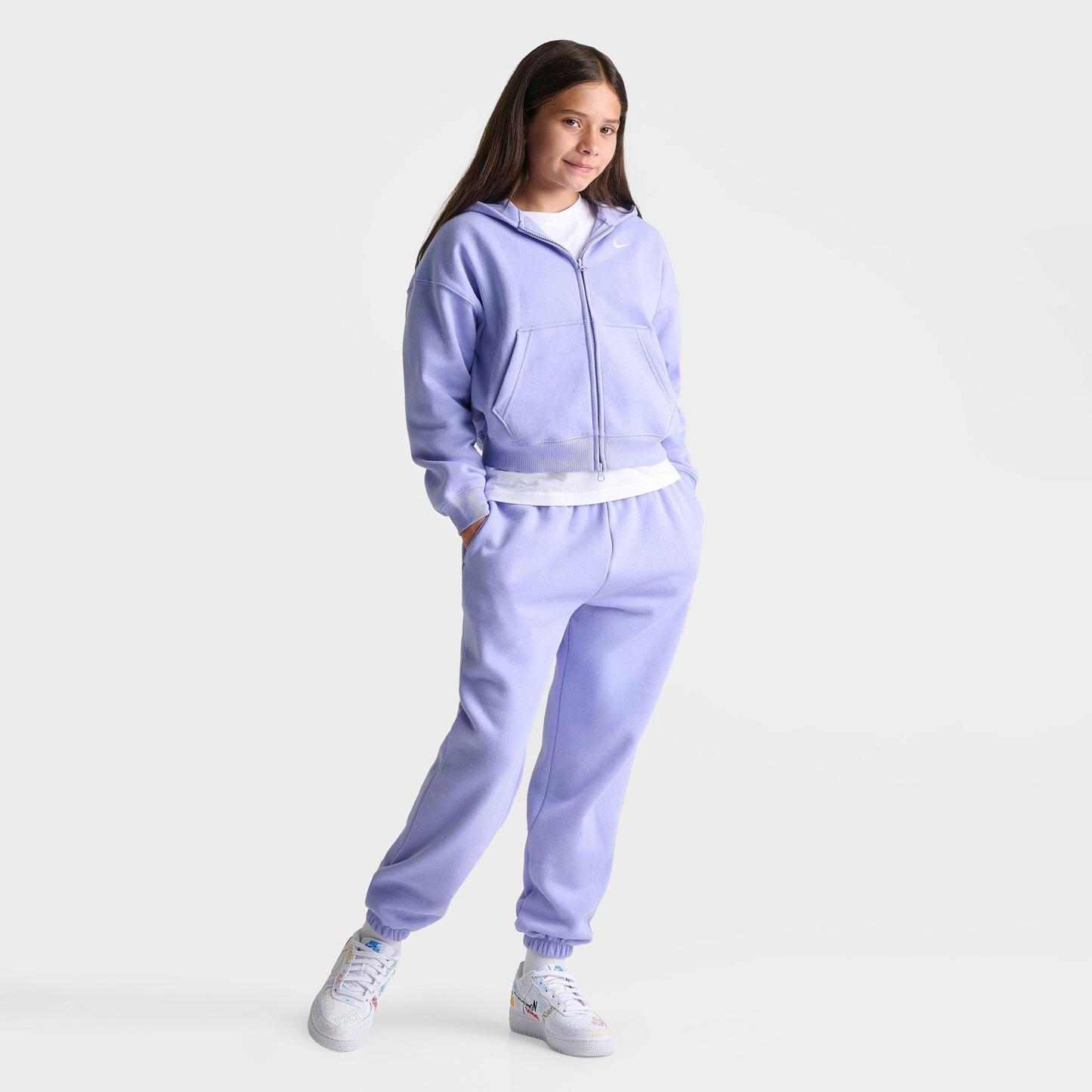 Girls' Big Kids' Nithtke Sportswear Studio Fleece Jogger Pants - Light Thistle/White