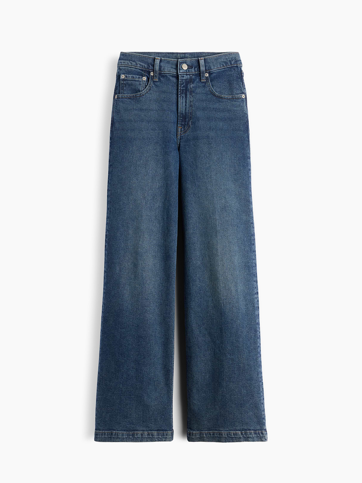 High Rise Stride Wide-Leg Jeans - Dark tint wash