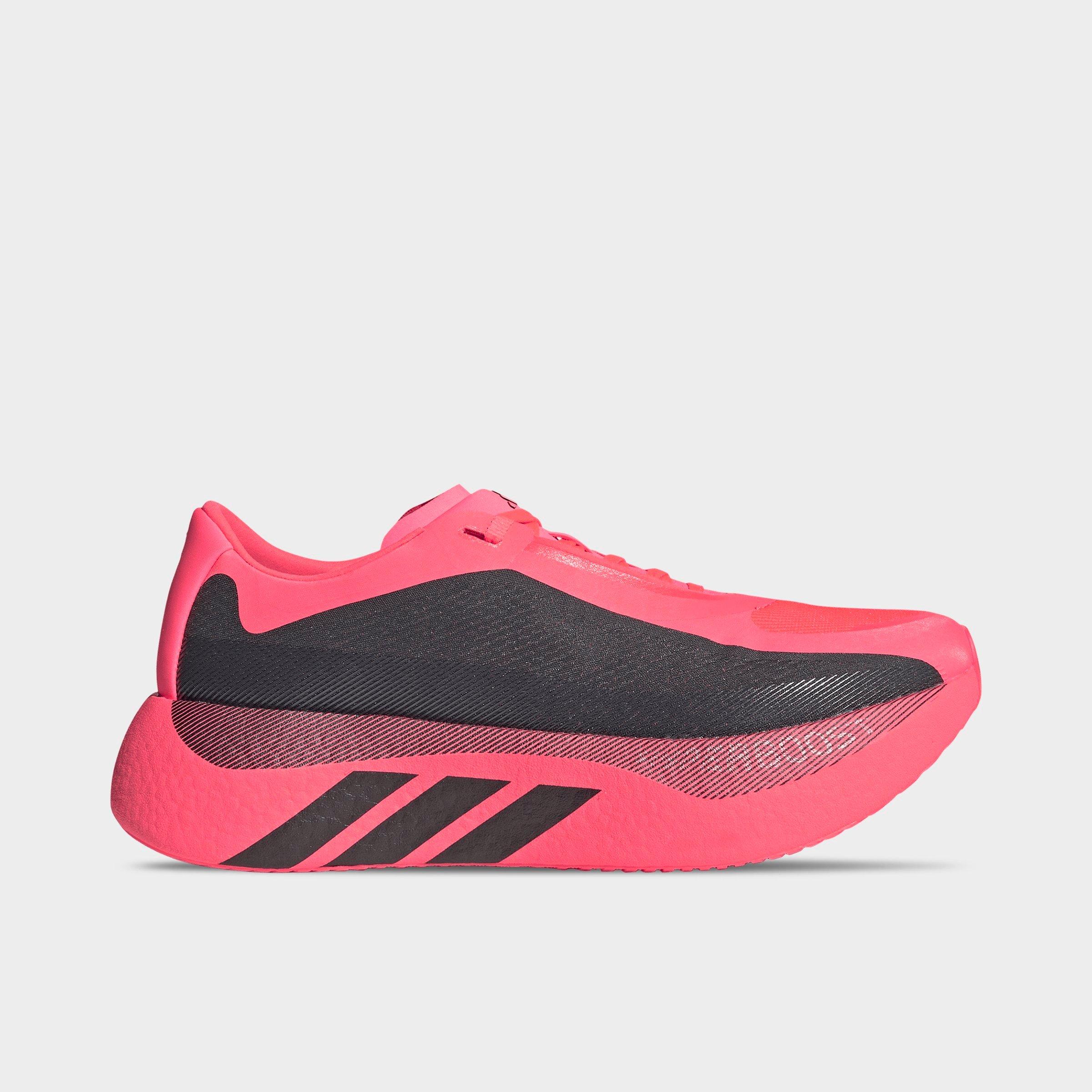 Men's adidas Hyperboost Edge Running Shoes - Part 1 - Solar Turbo/Carbon/Solar Turbo - Left shoe facing left. Outside of the shoe.