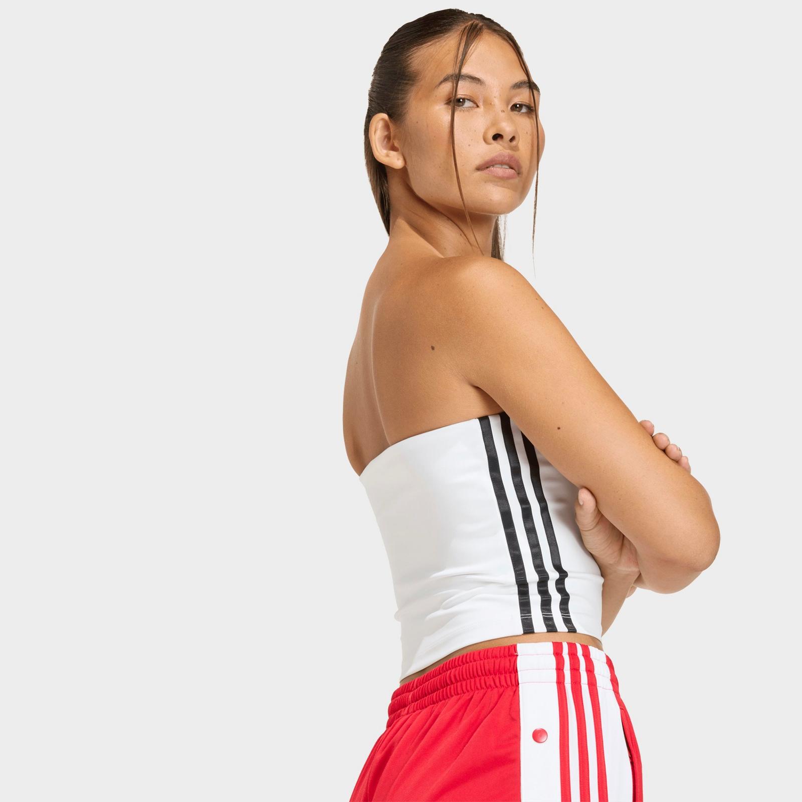 Women's adidas Originals adicolor 3-Stripes Tube Top - White/Black - view 4