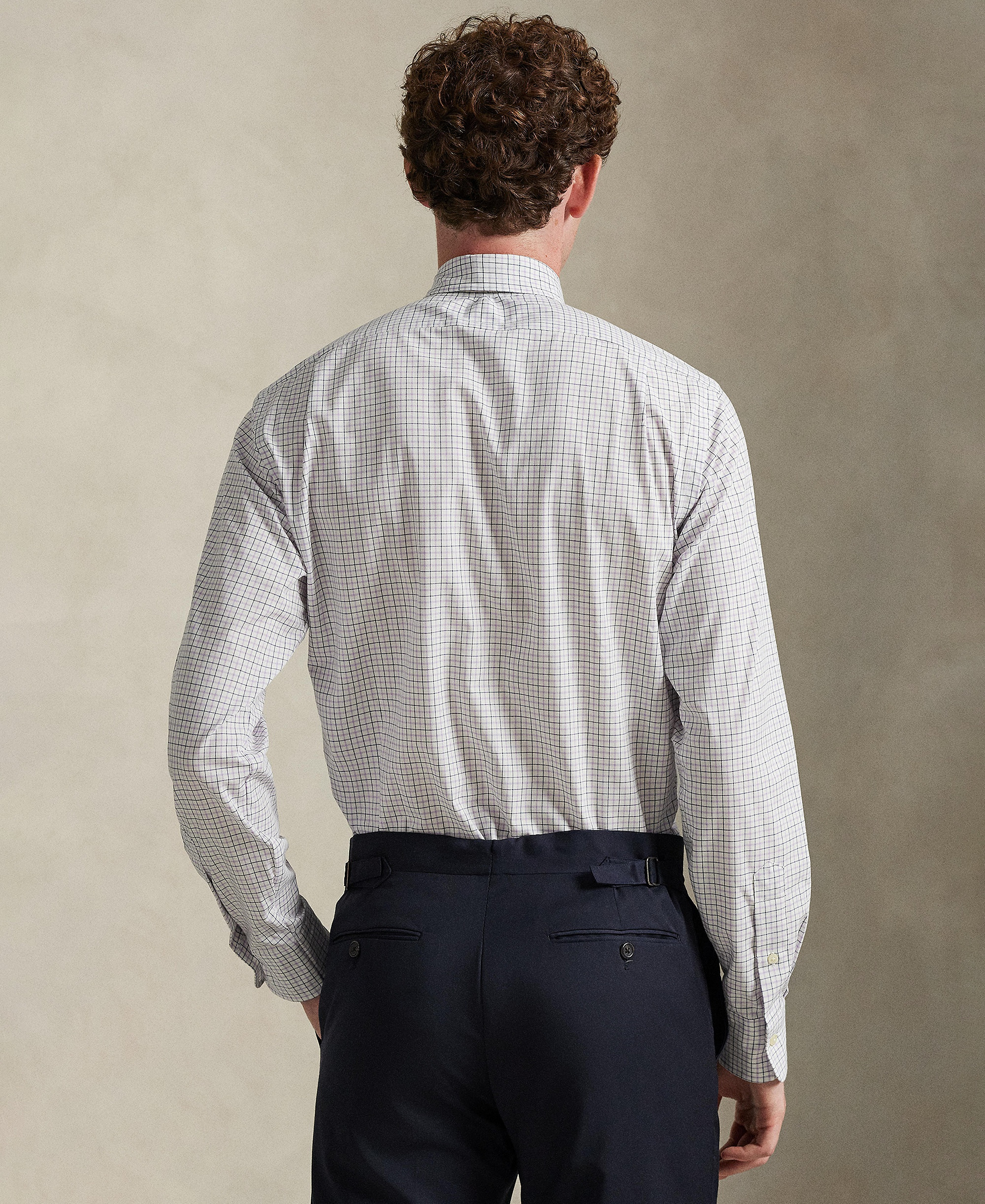 Polo Ralph Lauren Men's Slim-Fit Stretch Shirt - White Lavender Multi