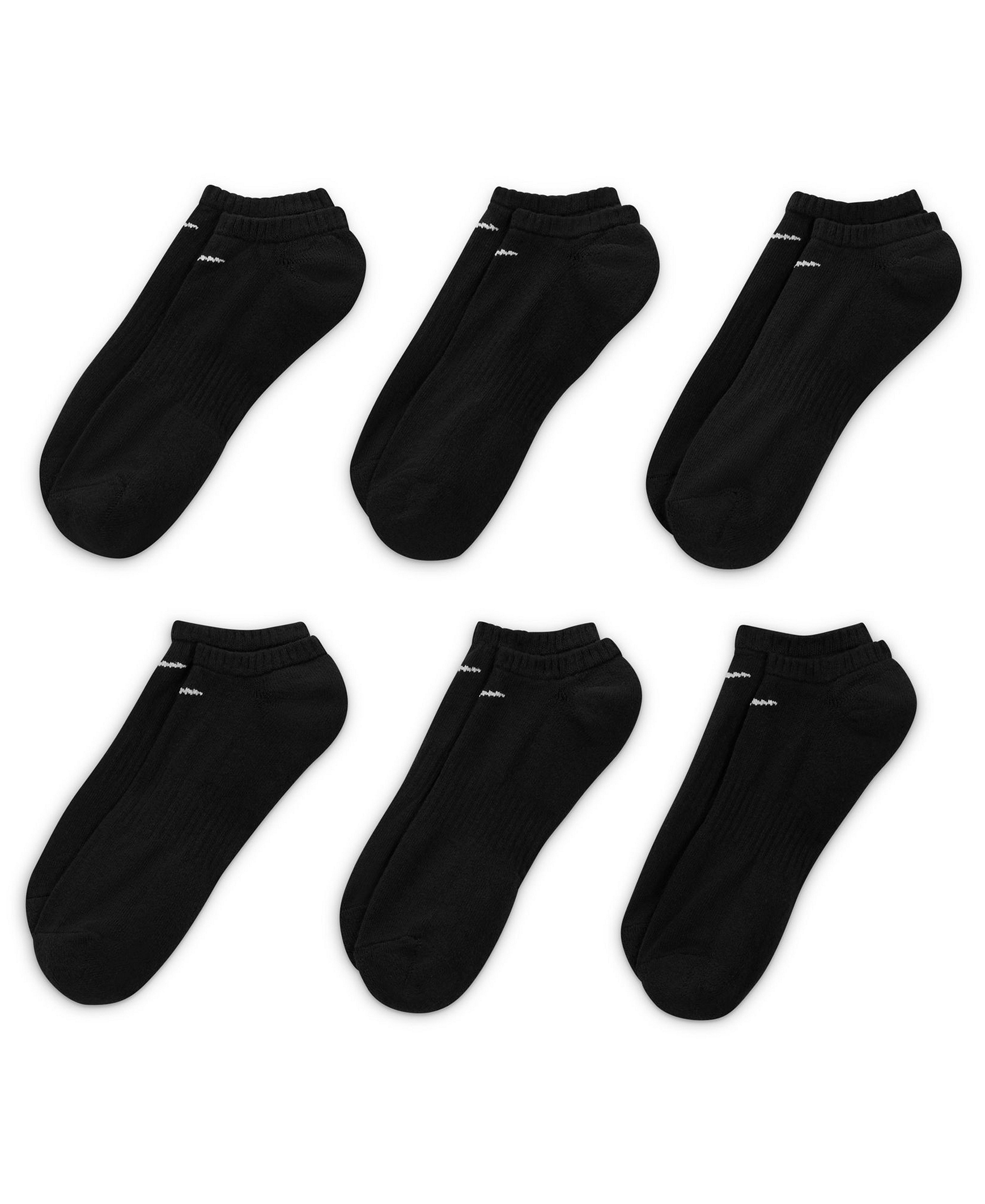 Nike Unisex Everyday Cushioned Training No-Show Socks, 6-Pack - Black