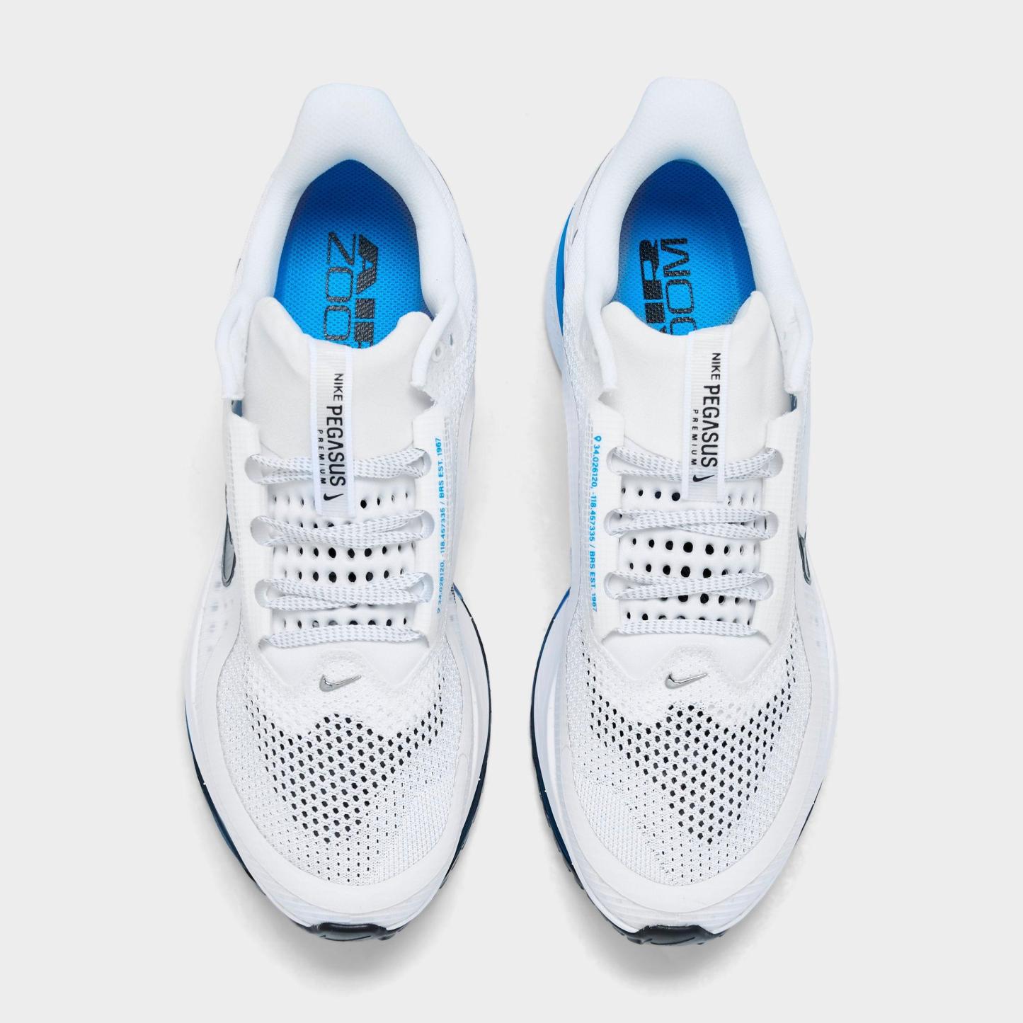Men's Nithtke Pegasus Premium Running Shoes - Part 1 - White/Photo Blue/Pure Platinum/Black - Top view
