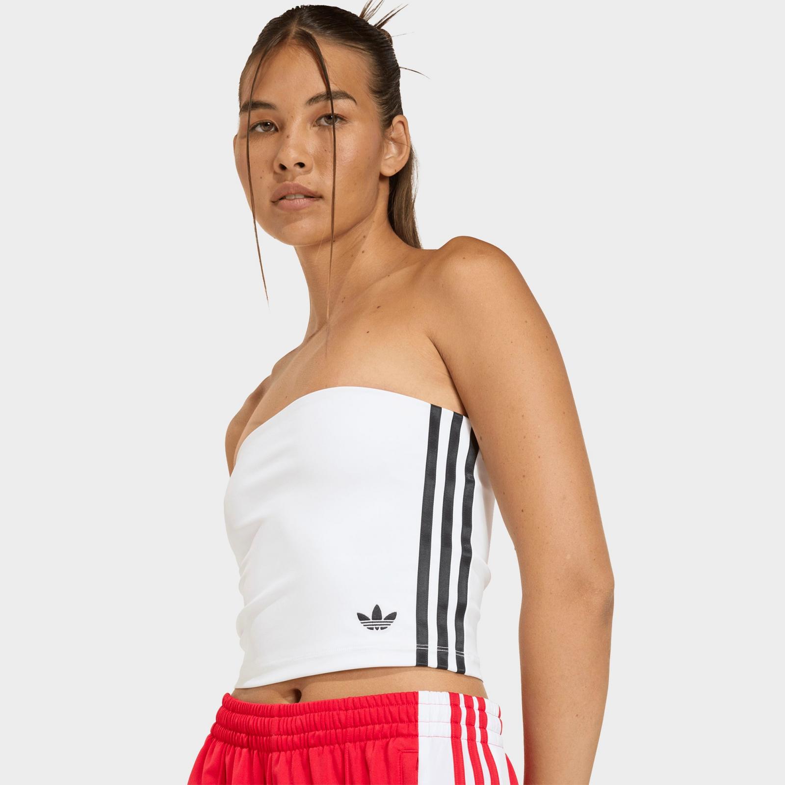 Women's adidas Originals adicolor 3-Stripes Tube Top - White/Black - view 5